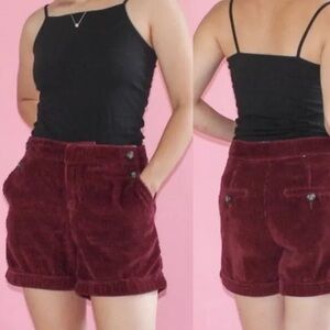 Anthropologie Daughters of the Liberation Corderoy shorts.